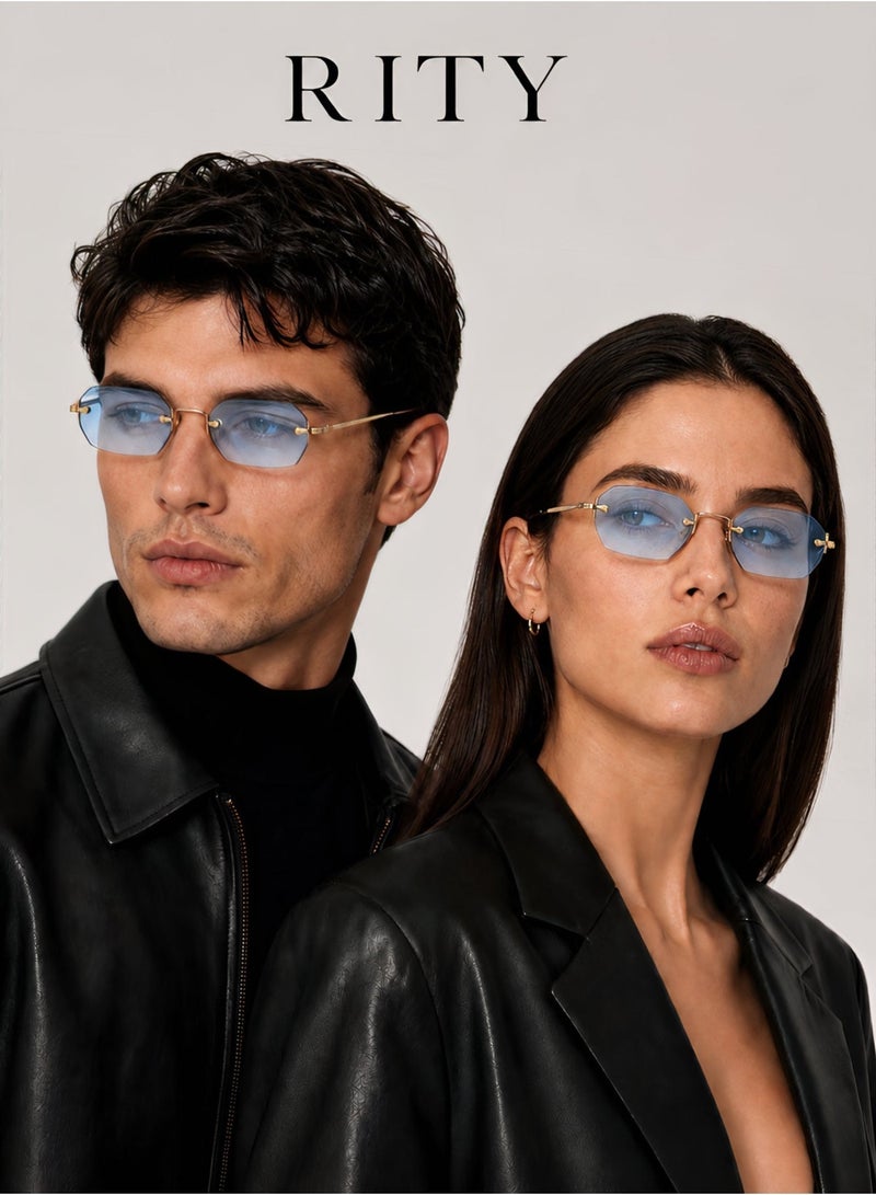 RITY Men & Women Sunglasses with Elegant Metal Frame and Polarized Lenses | Full UV Protection | Luxury Fashion Eyewear for Driving, Travel, Beach & Outdoor Activities | Stylish & Lightweight Design - Image 2