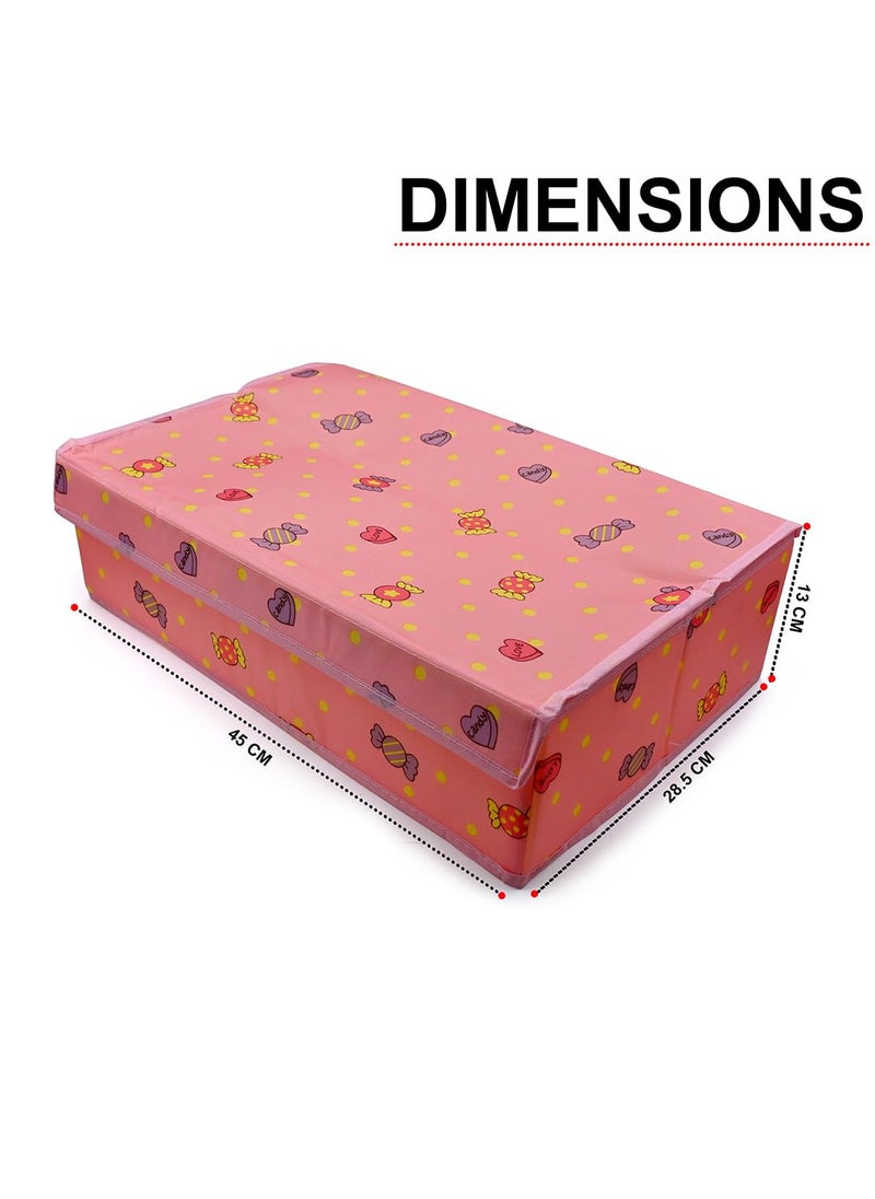 Awestuffs Awestuffs Innerwear Organizer 16+1 Compartment Storage Box Household Storage Container Divider Drawer Wardrobe With Lid Closet (Pink Candy)  - Image 2