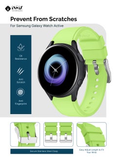 INEIX Silicone Replacement Strap For Samsung Galaxy Watch Active 40mm  Flouresent Green  - Image 2