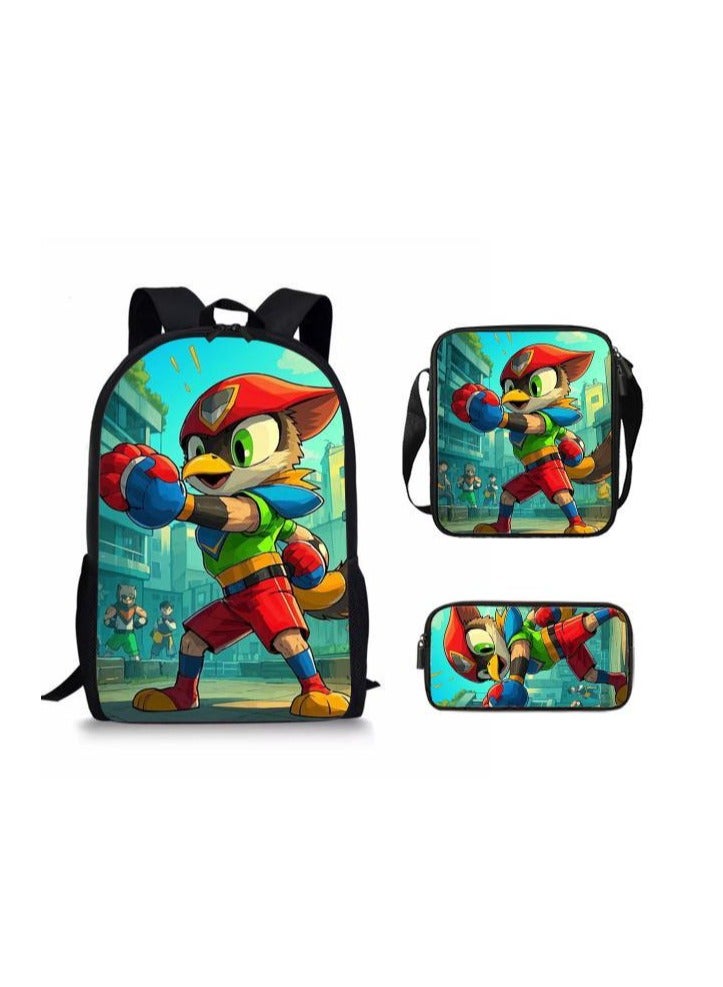 Cartoon style universal three-piece schoolbag - 1386 - Image 1