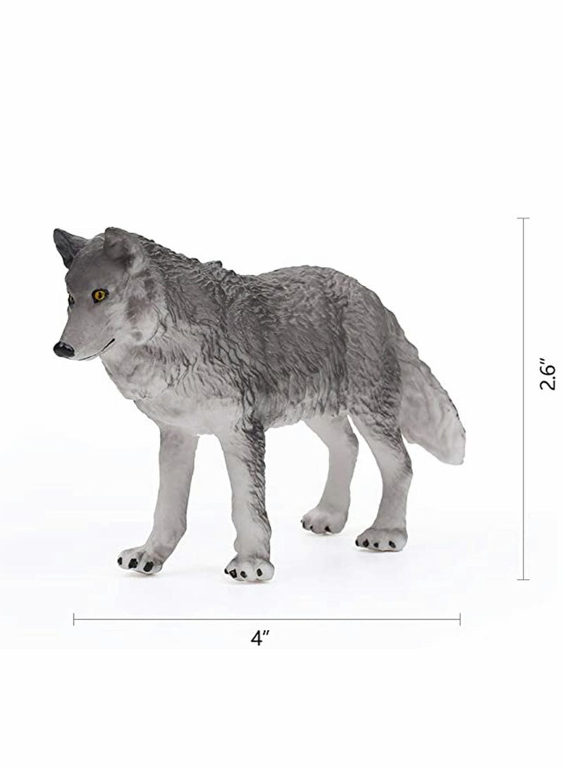 Wolf Toy 7 PcsFigurines Set Wolf Animals Figure for Kids Jumbo Wolf Toy Playset Birthday Gift Wolf Theme Party Decoration
