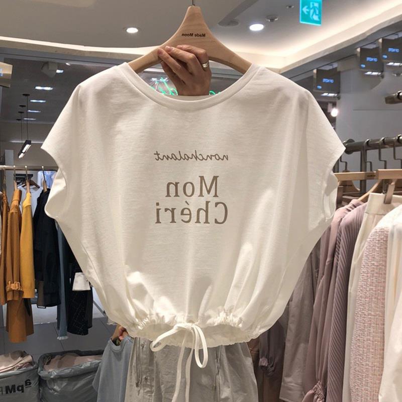 Niche Design Sense T-shirt Short-sleeved Women's 2021 New Korean Loose Half-sleeved Summer Sweet Top Batwing Shirt - Image 5