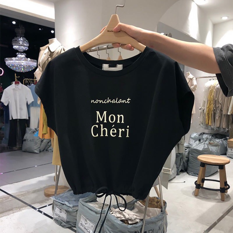 Niche Design Sense T-shirt Short-sleeved Women's 2021 New Korean Loose Half-sleeved Summer Sweet Top Batwing Shirt - Image 1