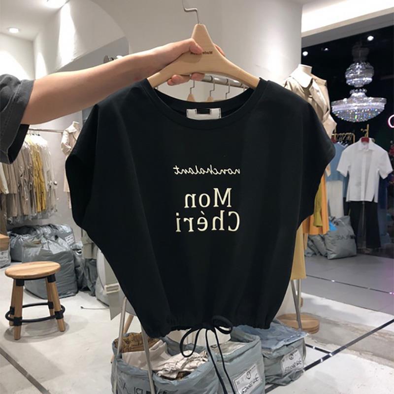 Niche Design Sense T-shirt Short-sleeved Women's 2021 New Korean Loose Half-sleeved Summer Sweet Top Batwing Shirt - Image 4