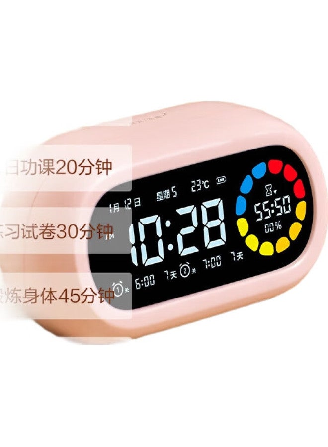 Deli Color Screen Visual Timer Alarm Clock For Children And Students, Self-Discipline Time Management Device, Pink, Le106Pro - Image 1