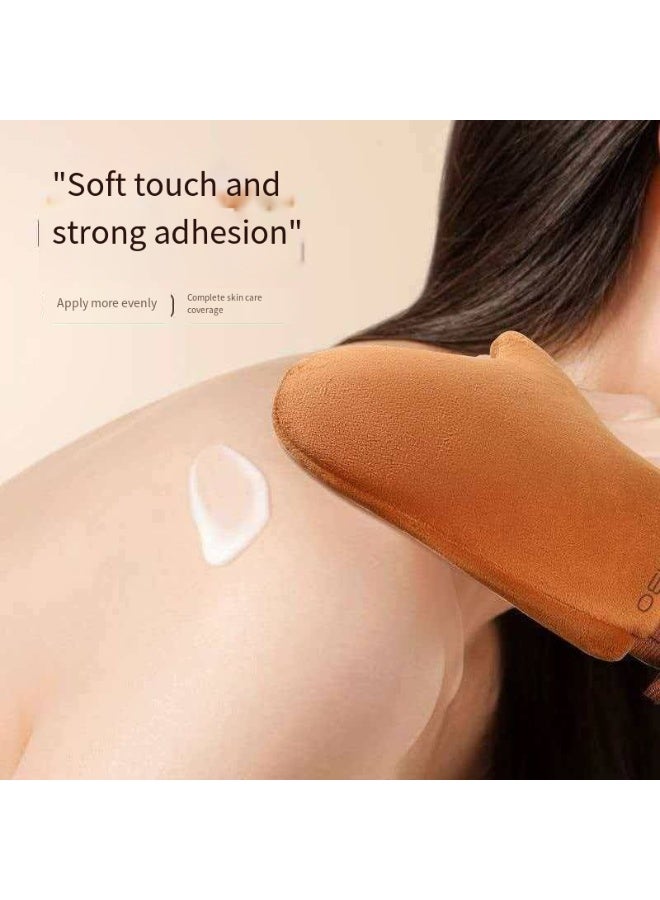 2pcs Large & Small Flocked Body Lotion Applicator Gloves, Lazy Cream & Body Butter Even Spread Mitt Set - Image 4