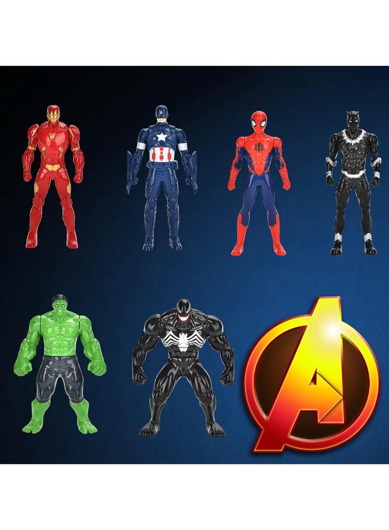AVENGERS Super Hero Action Figure Set for Kids – 6-Piece Superhero Toy Set (Multicolor) | Avengers-Style Figures for Boys & Girls | Super Hero Playset for Children | Birthday Gift Superhero Toys | Action Heroes Collection for Kids - Image 3