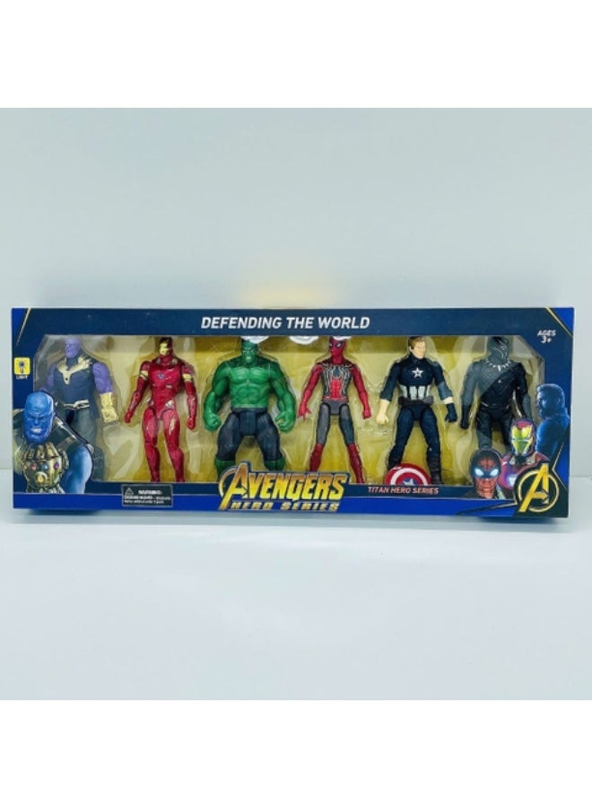 AVENGERS Super Hero Action Figure Set for Kids – 6-Piece Superhero Toy Set (Multicolor) | Avengers-Style Figures for Boys & Girls | Super Hero Playset for Children | Birthday Gift Superhero Toys | Action Heroes Collection for Kids - Image 2
