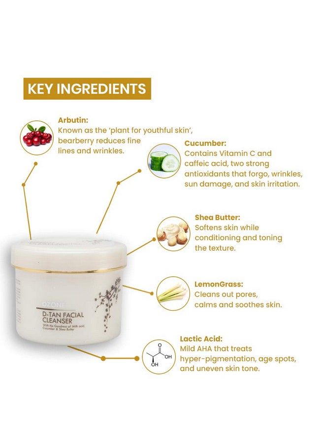 Ozone منظف الوجه D Tan 250 جرام مع مبيض فوري جلو 200 جرام لبشرة متوهجة وناعمة - Image 4