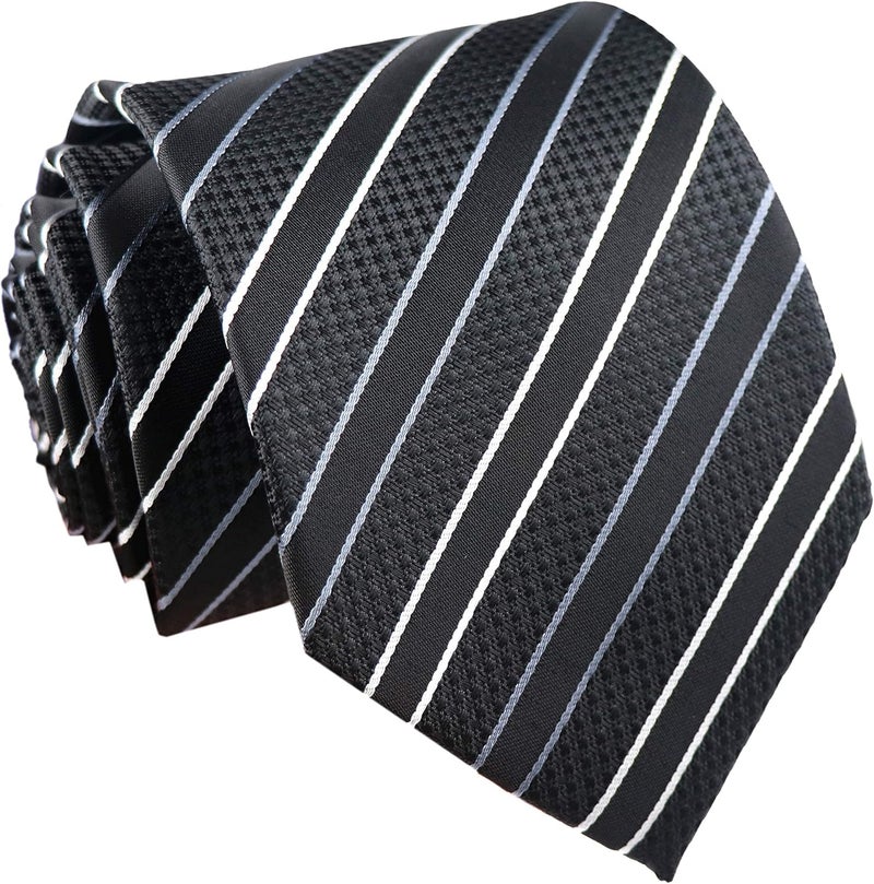 Secdtie Men's Classic Stripe Jacquard Woven Silk Tie Formal Party Suit Necktie - Image 1