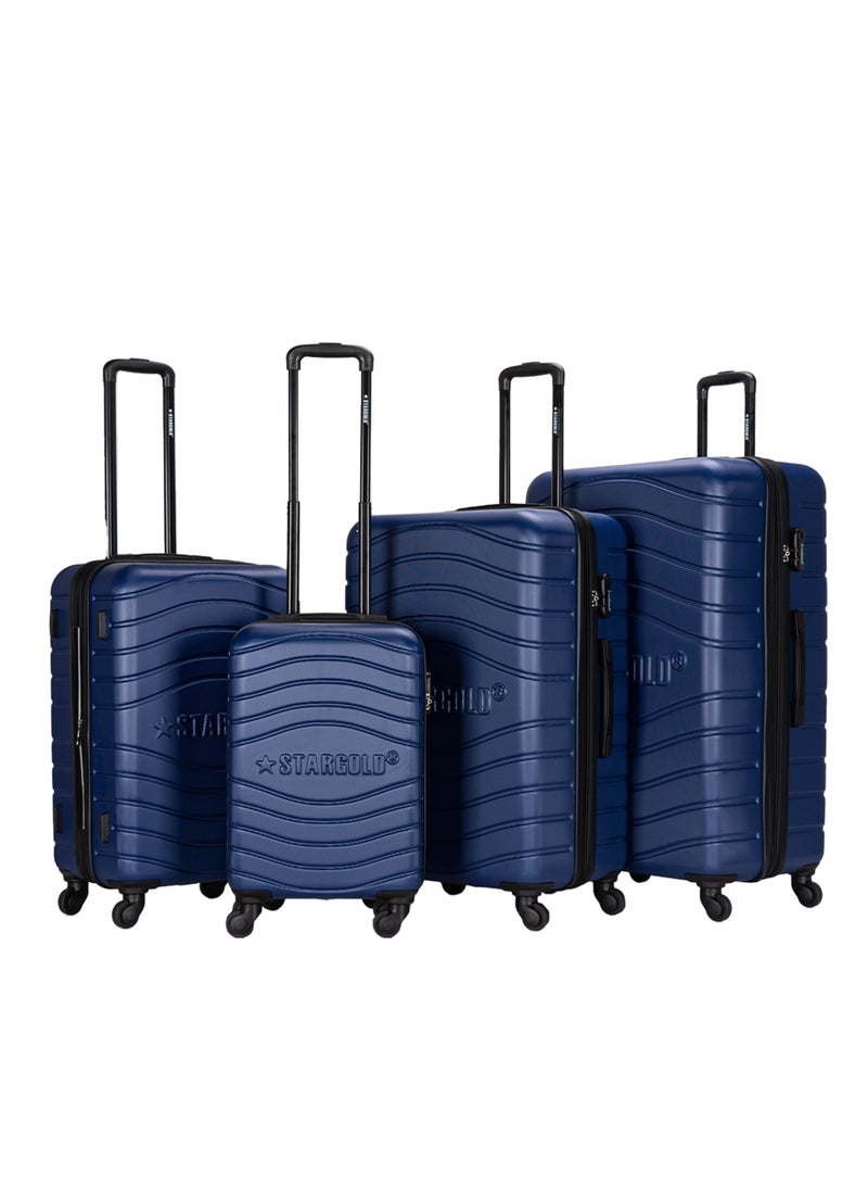 ستارجولد 4 عبوات من عربة أمتعة مقفلة ذات رقم دوار للجانب الصلب - Image 1