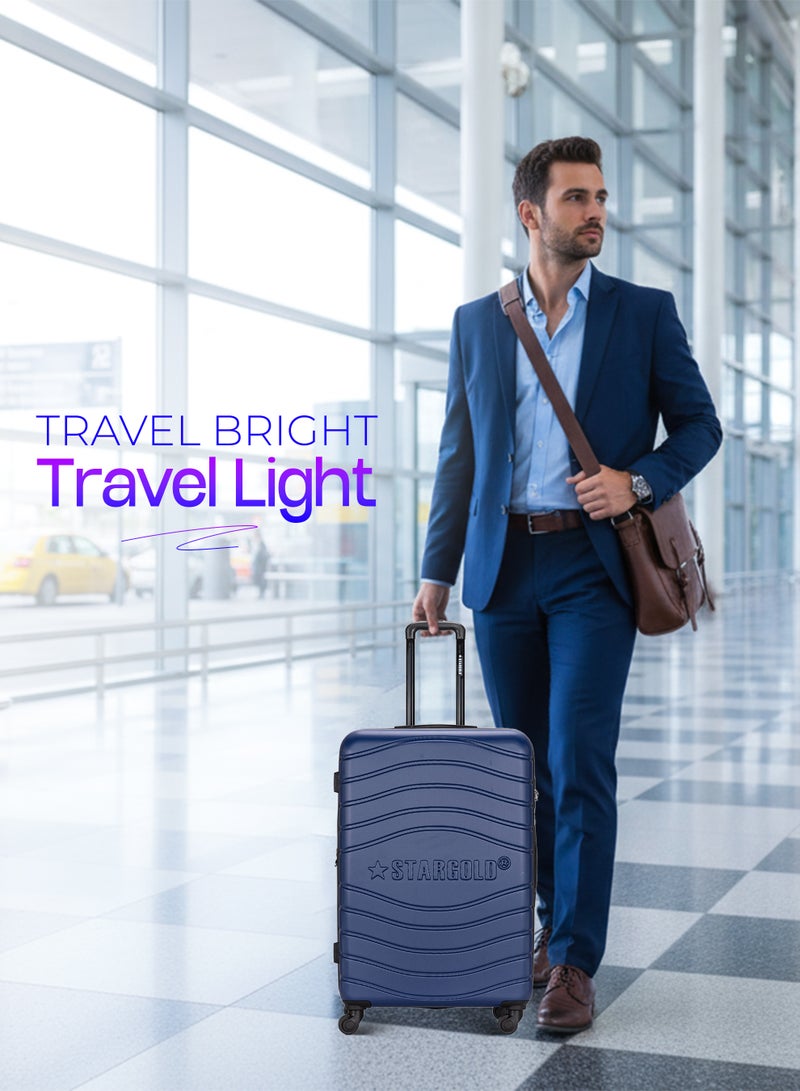 ستارجولد 4 عبوات من عربة أمتعة مقفلة ذات رقم دوار للجانب الصلب - Image 3