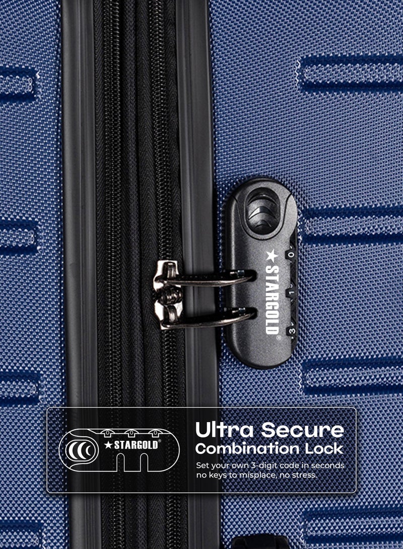 ستارجولد 4 عبوات من عربة أمتعة مقفلة ذات رقم دوار للجانب الصلب - Image 4