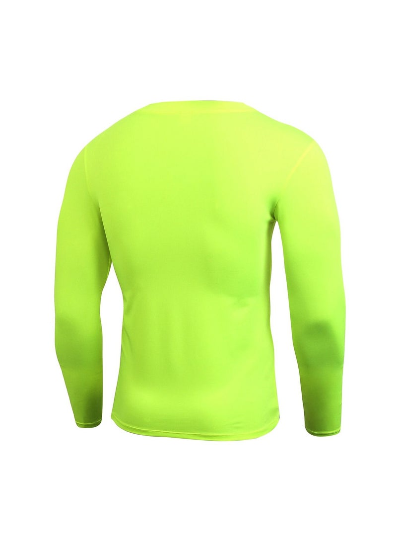 NIBEMINENT Men Quick Dry Breathable Long Sleeve Shirt Green - Image 2