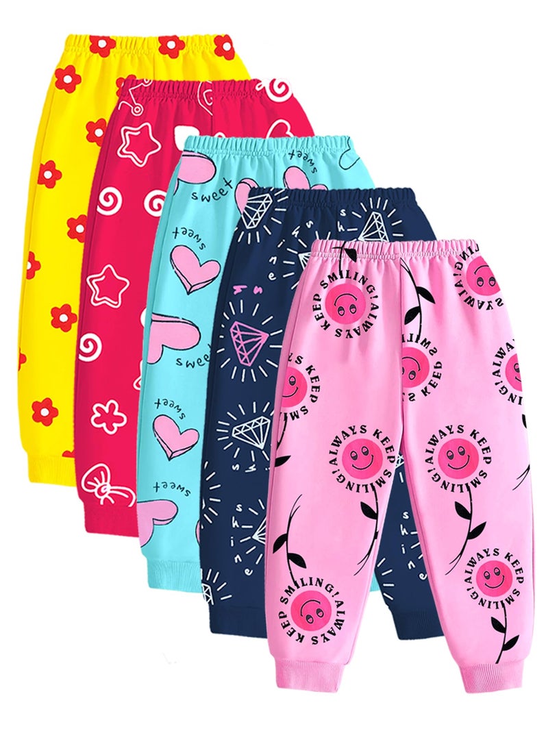 Kuchipoo Regular Fit Baby Girls Pyjamas - Pack of 5 (Multicolor, 4-5 Years, PAJ-171) - Image 1
