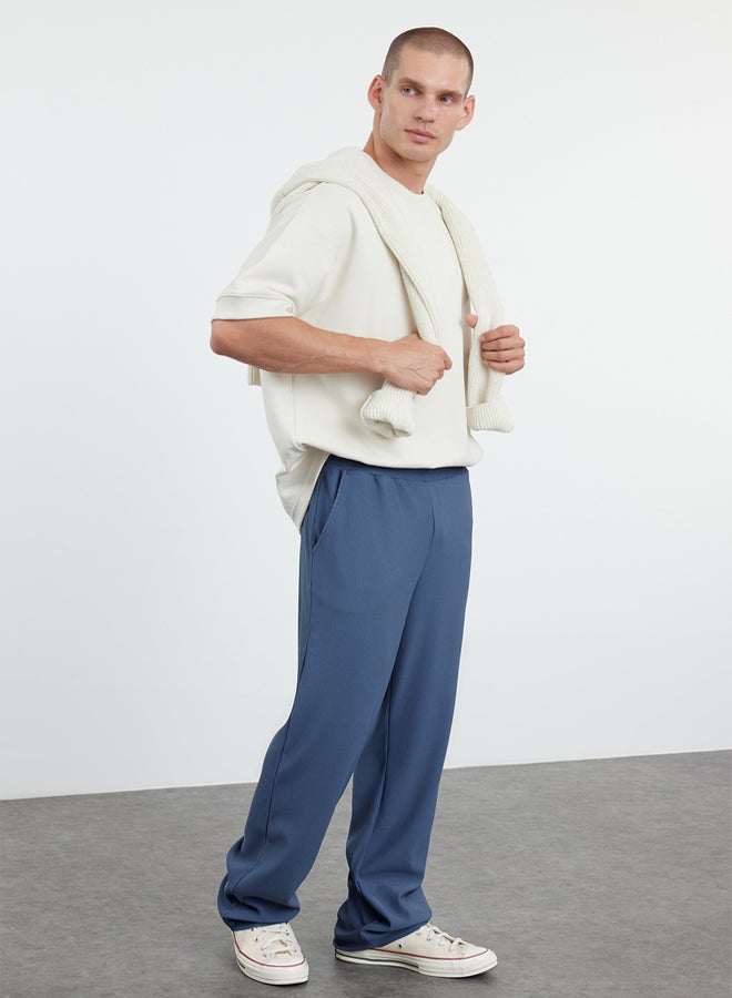 trendyol Limited Edition Relaxed/Wide Leg Textured Hidden Lace-Up One Piece Sweatpants TMNSS23EA00013  - Image 2