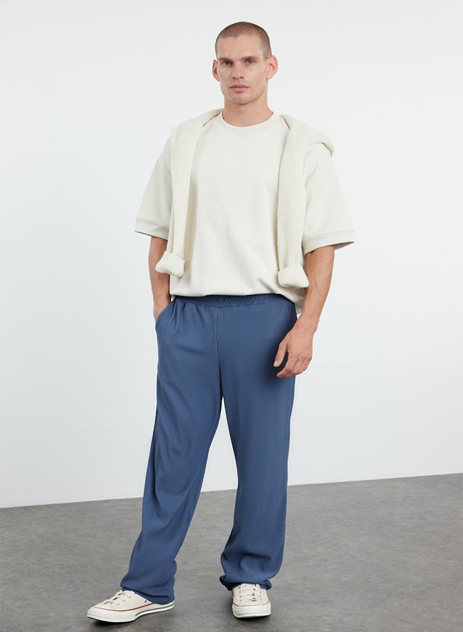 trendyol Limited Edition Relaxed/Wide Leg Textured Hidden Lace-Up One Piece Sweatpants TMNSS23EA00013  - Image 3