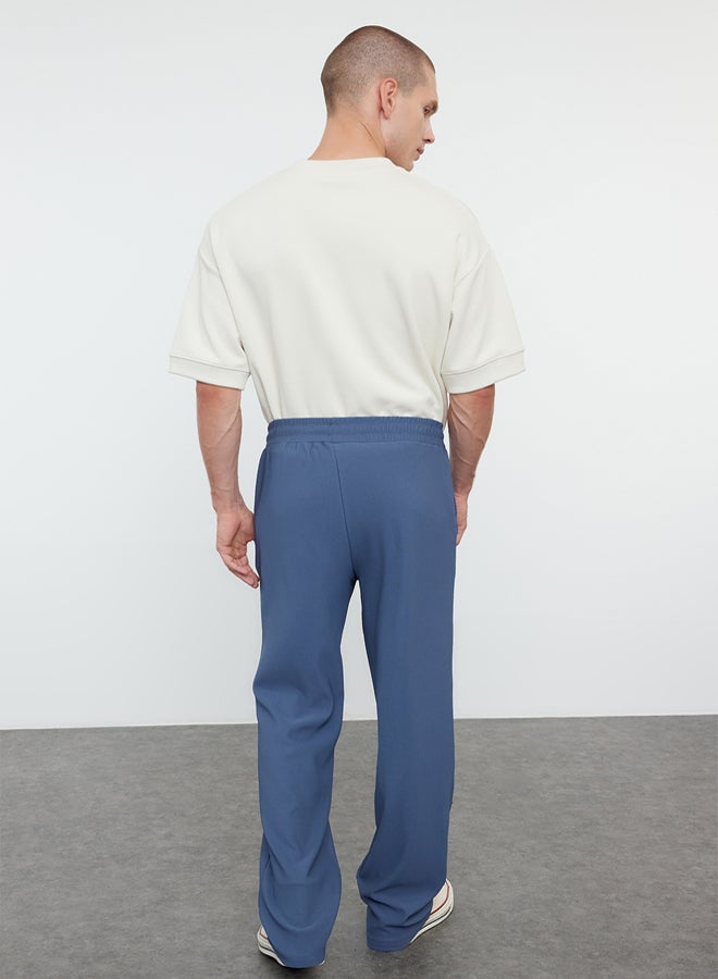 trendyol Limited Edition Relaxed/Wide Leg Textured Hidden Lace-Up One Piece Sweatpants TMNSS23EA00013  - Image 5
