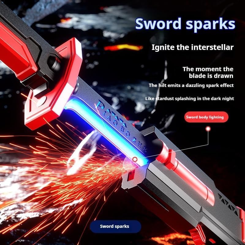 Breatoi Sparkblade LED Sword with Smoke & Spark Effects – 7-Color Light Katana with Sound FX | Anime Cosplay Prop - Image 5