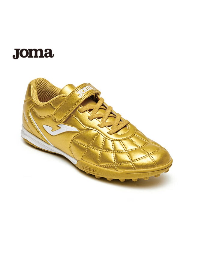 Joma 2025 New Velcro Children's Soccer Shoes Tf Turf Studs Youth Primary School Training Shoes Red Gold 34 - Image 2