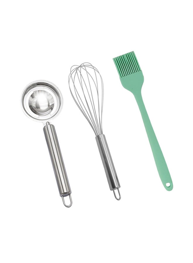 Egg White Separator Stainless Steel Egg Yolk Protein Egg Filter Kitchen Baking Long Handle Egg Food Supplement Tool-Color:Egg White Separator Egg Beater Silicone Oil Brush ] - Image 1