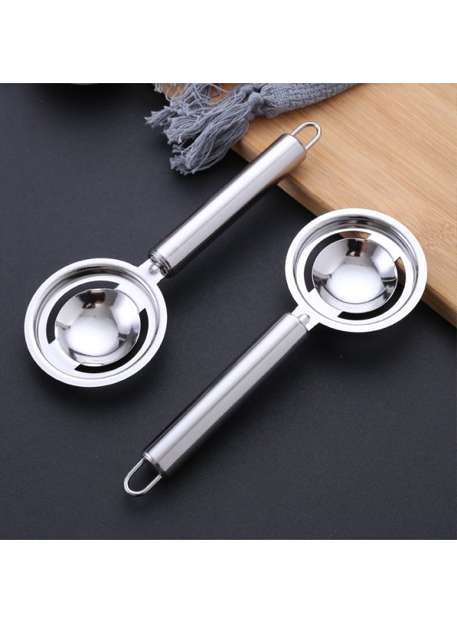 Egg White Separator Stainless Steel Egg Yolk Protein Egg Filter Kitchen Baking Long Handle Egg Food Supplement Tool-Color:Egg White Separator Egg Beater Silicone Oil Brush ] - Image 2