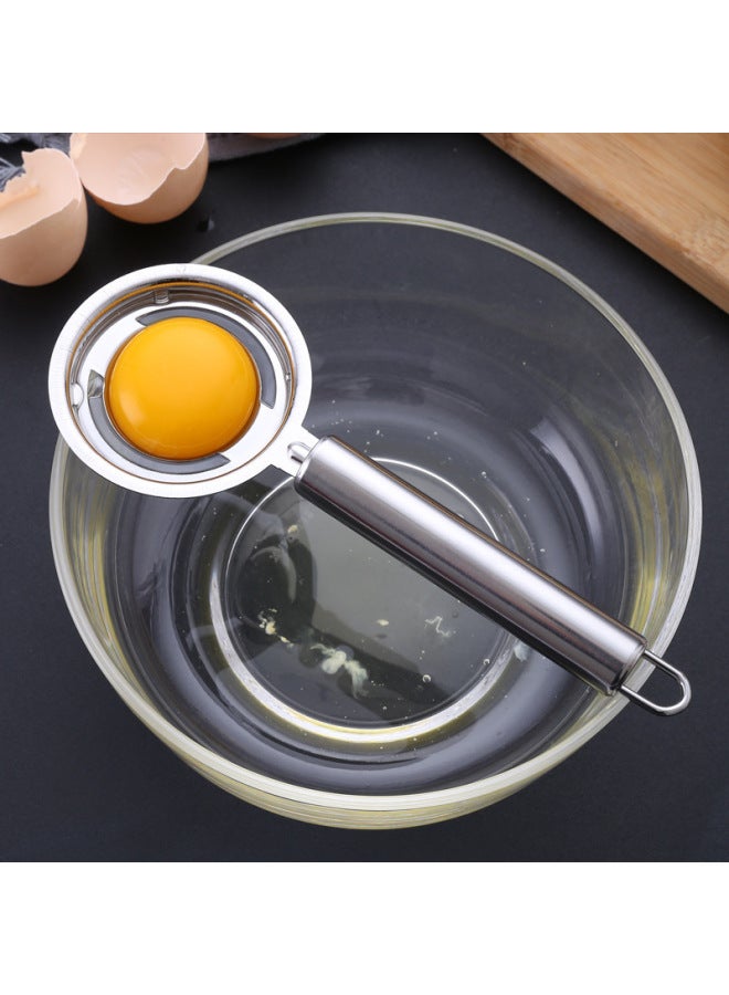 Egg White Separator Stainless Steel Egg Yolk Protein Egg Filter Kitchen Baking Long Handle Egg Food Supplement Tool-Color:Egg White Separator Egg Beater Silicone Oil Brush ] - Image 3