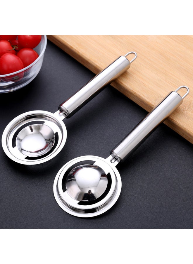 Egg White Separator Stainless Steel Egg Yolk Protein Egg Filter Kitchen Baking Long Handle Egg Food Supplement Tool-Color:Egg White Separator Egg Beater Silicone Oil Brush ] - Image 4