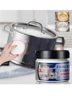 WILLIAM WEIR Stainless Cleaner Wax，3-In-1 Stainless Steel Cleaner Wax Multifunctional Polishing Grind and Clean Cream Remove Rust Stains Scorch Limescale for Kitchen Sinks Taps Cookware Stove Tops Refrigerators and Home Appliances-100g  - Image 1