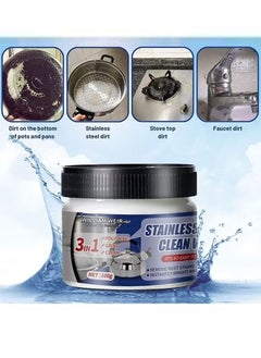 WILLIAM WEIR Stainless Cleaner Wax，3-In-1 Stainless Steel Cleaner Wax Multifunctional Polishing Grind and Clean Cream Remove Rust Stains Scorch Limescale for Kitchen Sinks Taps Cookware Stove Tops Refrigerators and Home Appliances-100g  - Image 4