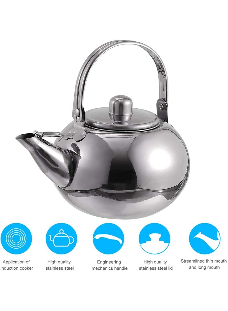 MileMelo Simple Stainless Steel Water Kettle, Tea Kettle, Water Kettle Suitable for Gas Stoves Silver 20cm  - Image 5