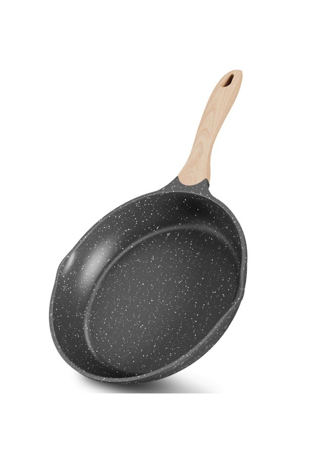Jeetee  Nonstick Pan Nonstick Stone Frying Pan Nonstick Omelette Skillet with Soft Touch Handle 8 inch Induction Compatible PFOA Free  - Image 1