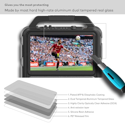 INNOSURE Premium Tempered Glass Screen Protector designed for Monster Vision Portable TV Entertainment System 15.6" Display Touchscreen 9H Anti Scratch (HD Clear) - Image 3