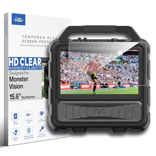 INNOSURE Premium Tempered Glass Screen Protector designed for Monster Vision Portable TV Entertainment System 15.6" Display Touchscreen 9H Anti Scratch (HD Clear) - Image 1