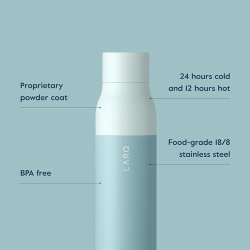 LARQ Bottle Twist Top 25 oz - Insulated Stainless Steel Water Bottle | BPA Free | Reusable Water Bottle for Camping, Office, and Travel | Keep Drinks Cold and Hot, Seaside Mint - Image 3