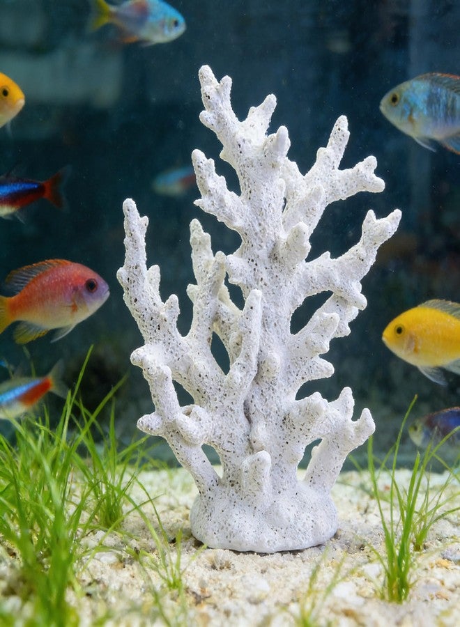Tirifer Artificial Aquarium Coral Ornament White Resin Faux Coral Branch Decoration for Fish Tank Landscape - Image 2