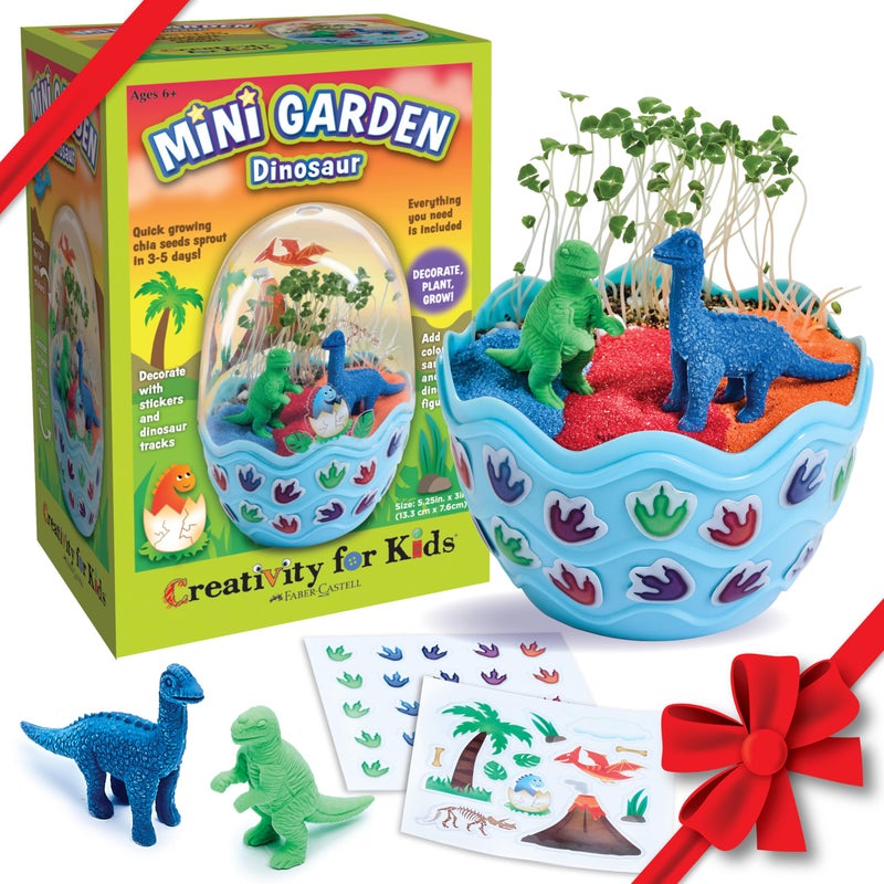 Creativity for Kids Mini Garden Dinosaur: Terrarium Kit for Kids - Dinosaur Crafts for Boys, Dinosaur Toy and Science Kit for Kids, Holiday Stocking Stuffers (Ages 6+) - Image 1