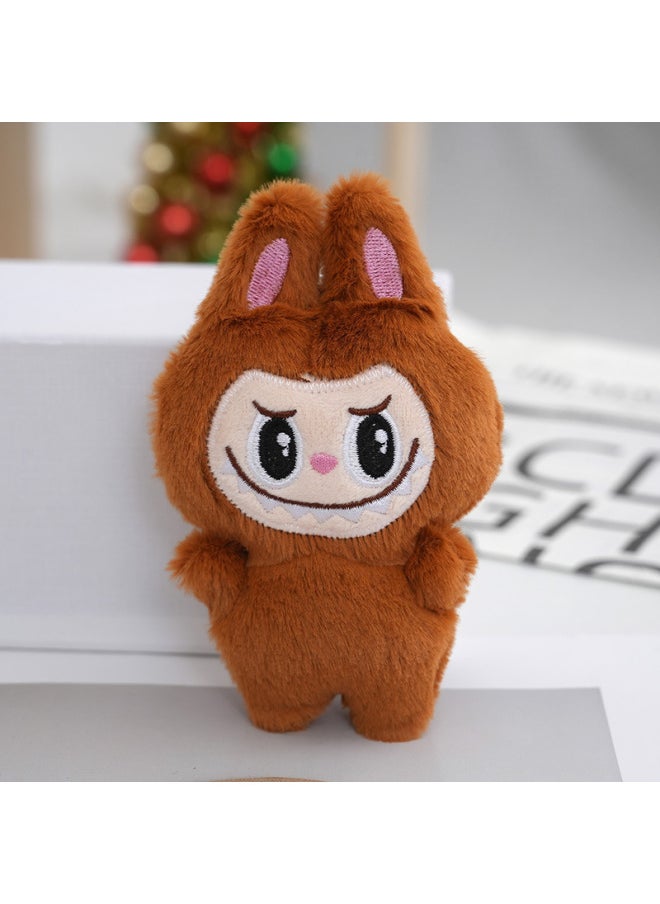 Cute Dress-up Labub Doll Labub Plush Toy Keychain Pendant Schoolbag Pendant Doll-Color:Khaki  - Image 1