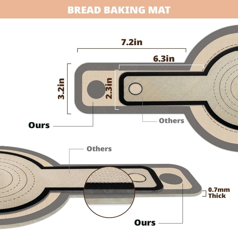 YESIKOM Bread Sling for Dutch Oven 2 PCS NonStick Easy Clean Reusable Silicone Bread Baking Mat with Long Handles Easy to Transfer Sourdough Bread - Image 2