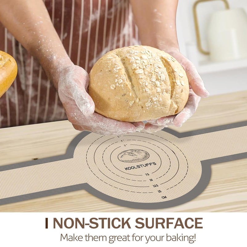 YESIKOM Bread Sling for Dutch Oven 2 PCS NonStick Easy Clean Reusable Silicone Bread Baking Mat with Long Handles Easy to Transfer Sourdough Bread - Image 3