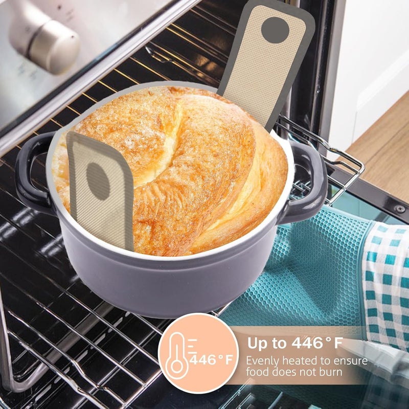 YESIKOM Bread Sling for Dutch Oven 2 PCS NonStick Easy Clean Reusable Silicone Bread Baking Mat with Long Handles Easy to Transfer Sourdough Bread - Image 4
