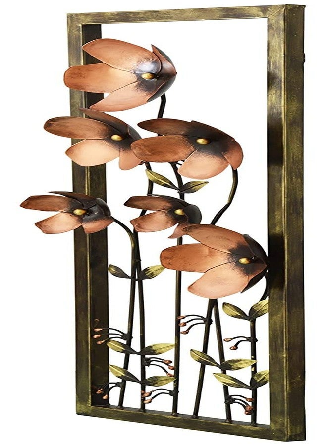 World Decor لوحة جدارية معدنية مزينة بزهرة الأقحوان من وورلد ديكور (13 × 03 × 36.25 بوصة، ذهبي) - Image 3