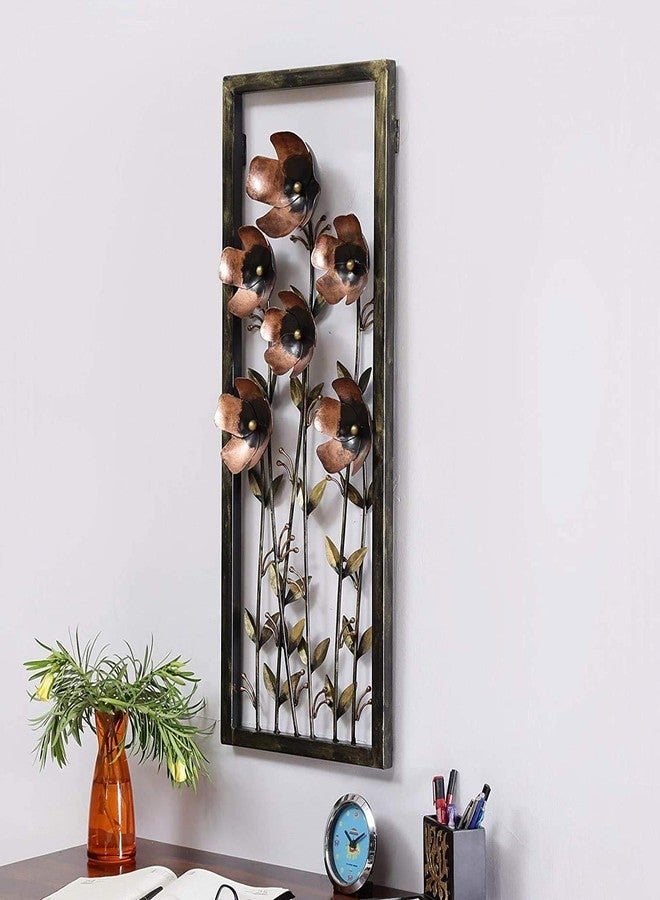 World Decor لوحة جدارية معدنية مزينة بزهرة الأقحوان من وورلد ديكور (13 × 03 × 36.25 بوصة، ذهبي) - Image 1