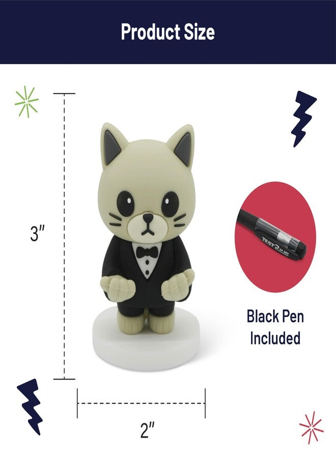 GOOFBALLS Funny Pen Holder - Quirky Desk Organizer for Office & Home - Humorous Pencil Cup Gift for Coworkers & Students - Cat Butler - Image 2