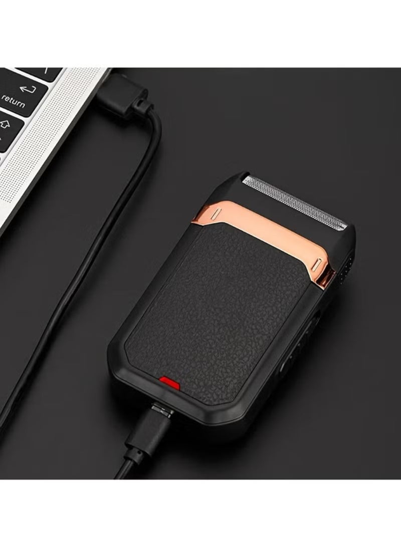 Rechargeable Electric Shaver for Men, Cordless, Precision Shaving, Compact & Travel Friendly, Soft-Touch Ergonomic Design, Type-C Charging Black - Image 5