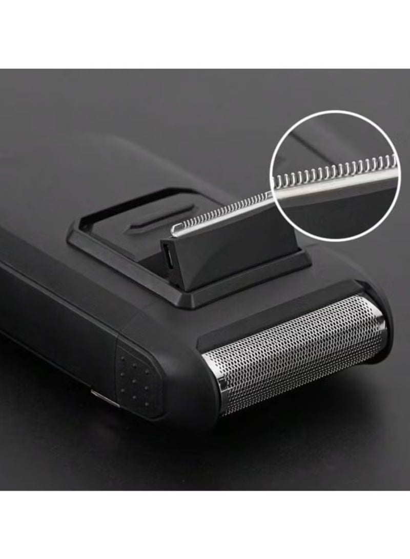 Rechargeable Electric Shaver for Men, Cordless, Precision Shaving, Compact & Travel Friendly, Soft-Touch Ergonomic Design, Type-C Charging Black - Image 4