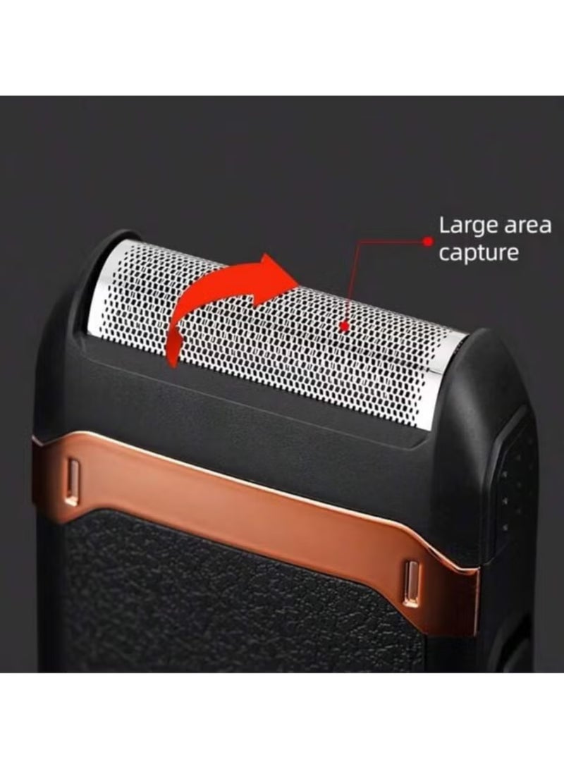 Rechargeable Electric Shaver for Men, Cordless, Precision Shaving, Compact & Travel Friendly, Soft-Touch Ergonomic Design, Type-C Charging Black - Image 3