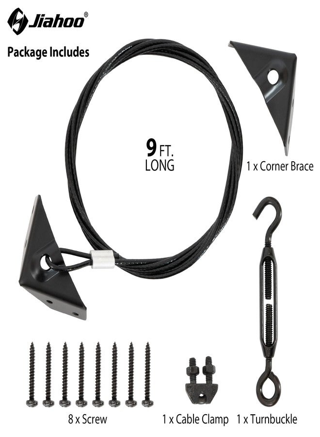 JIAHOO Anti Sag Gate Kit for Wooden Fence, Gate Tensioner Cable Kit, Anti-Sag Gate Support Cable Kit, Steel Fence Door Repair Kit for Wood Door, Gate Frame Kit Hardware, Black - Image 5