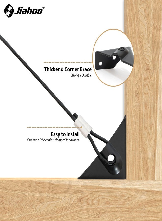 JIAHOO Anti Sag Gate Kit for Wooden Fence, Gate Tensioner Cable Kit, Anti-Sag Gate Support Cable Kit, Steel Fence Door Repair Kit for Wood Door, Gate Frame Kit Hardware, Black - Image 3