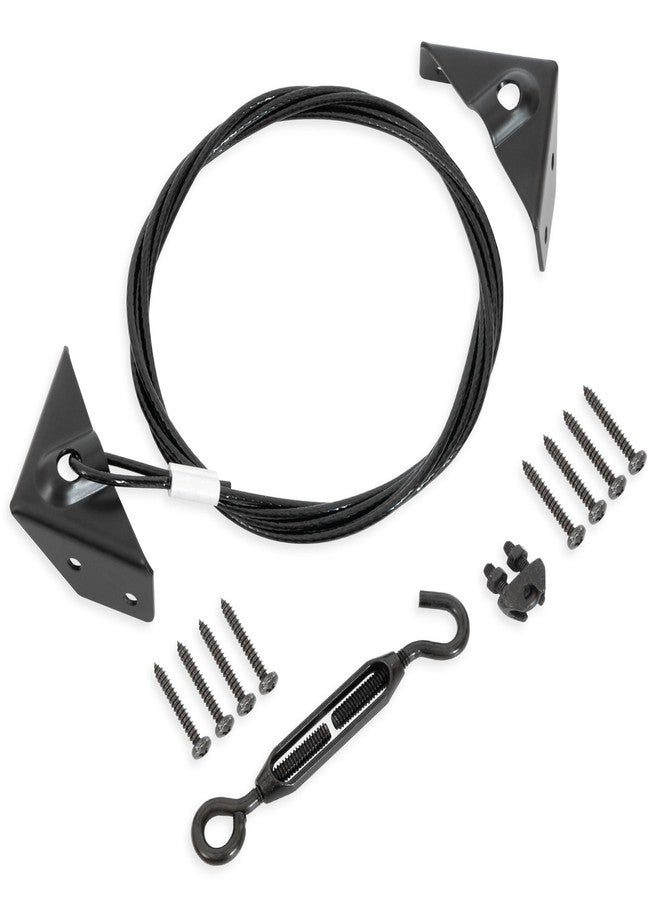JIAHOO Anti Sag Gate Kit for Wooden Fence, Gate Tensioner Cable Kit, Anti-Sag Gate Support Cable Kit, Steel Fence Door Repair Kit for Wood Door, Gate Frame Kit Hardware, Black - Image 1